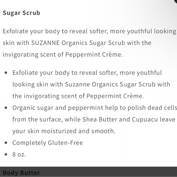 Suzanne Organics sugar scrub and Body butter - Picture 3 of 4